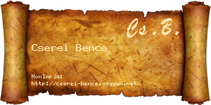 Cserei Bence névjegykártya