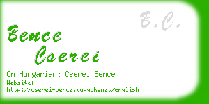 bence cserei business card